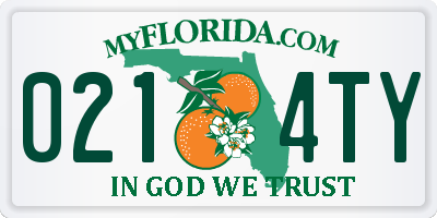 FL license plate 0214TY
