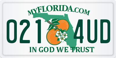 FL license plate 0214UD