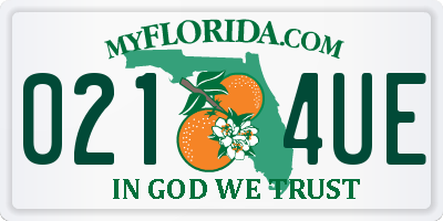 FL license plate 0214UE