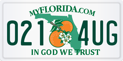 FL license plate 0214UG