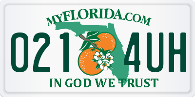 FL license plate 0214UH