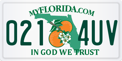 FL license plate 0214UV