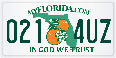 FL license plate 0214UZ