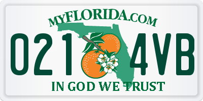 FL license plate 0214VB