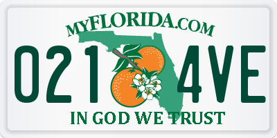 FL license plate 0214VE