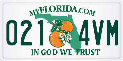 FL license plate 0214VM
