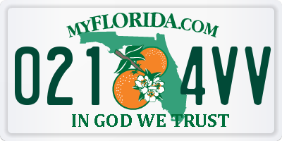 FL license plate 0214VV