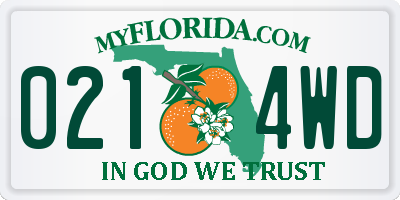 FL license plate 0214WD