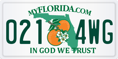 FL license plate 0214WG