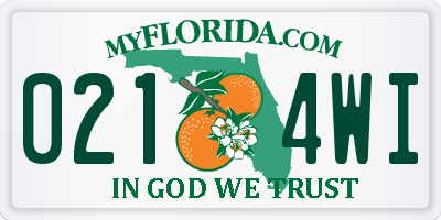 FL license plate 0214WI