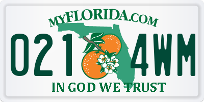 FL license plate 0214WM