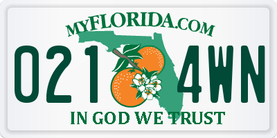 FL license plate 0214WN