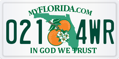 FL license plate 0214WR