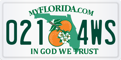 FL license plate 0214WS