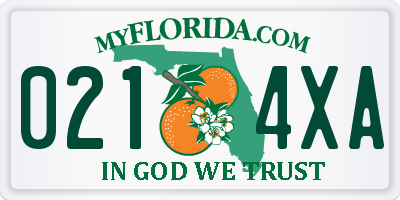 FL license plate 0214XA