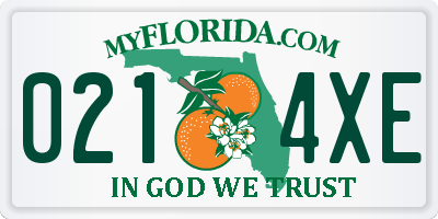 FL license plate 0214XE
