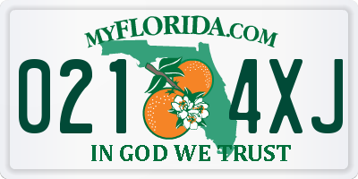 FL license plate 0214XJ