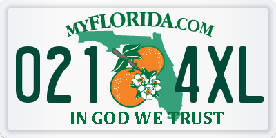 FL license plate 0214XL