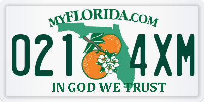 FL license plate 0214XM