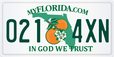 FL license plate 0214XN