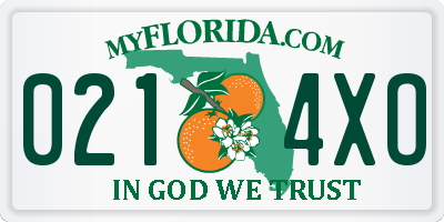 FL license plate 0214XO