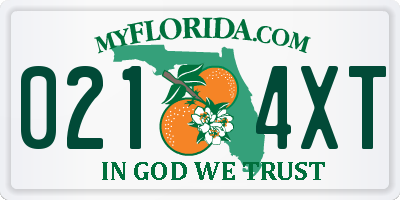 FL license plate 0214XT