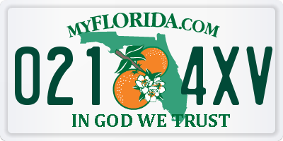 FL license plate 0214XV