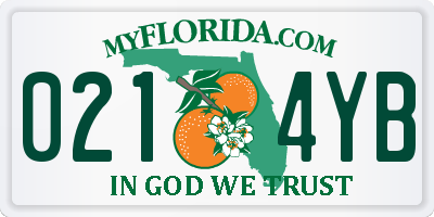 FL license plate 0214YB
