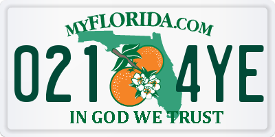 FL license plate 0214YE