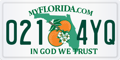 FL license plate 0214YQ