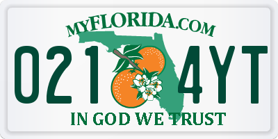 FL license plate 0214YT
