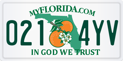 FL license plate 0214YV