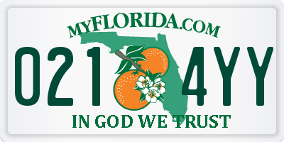 FL license plate 0214YY