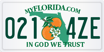 FL license plate 0214ZE