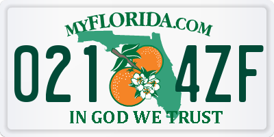 FL license plate 0214ZF