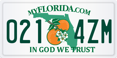 FL license plate 0214ZM