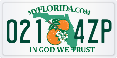 FL license plate 0214ZP