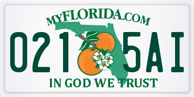 FL license plate 0215AI