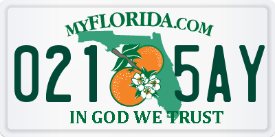 FL license plate 0215AY