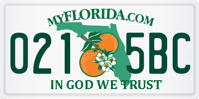 FL license plate 0215BC