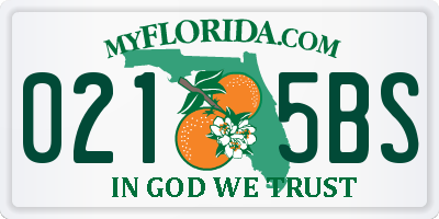 FL license plate 0215BS