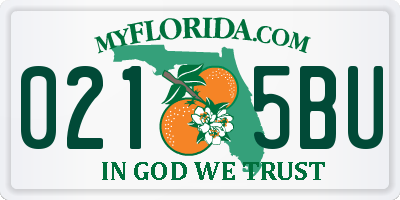 FL license plate 0215BU