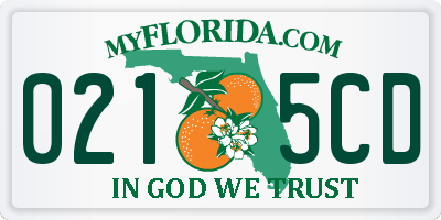 FL license plate 0215CD
