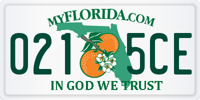 FL license plate 0215CE
