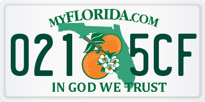 FL license plate 0215CF