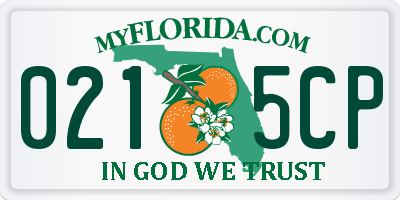 FL license plate 0215CP