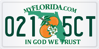 FL license plate 0215CT