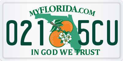 FL license plate 0215CU