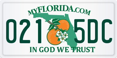 FL license plate 0215DC