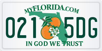 FL license plate 0215DG